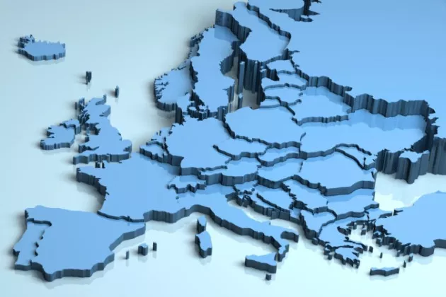 Karta över EU som ett pussel.