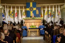 Talarstolen och fanborgen från årshögtiden