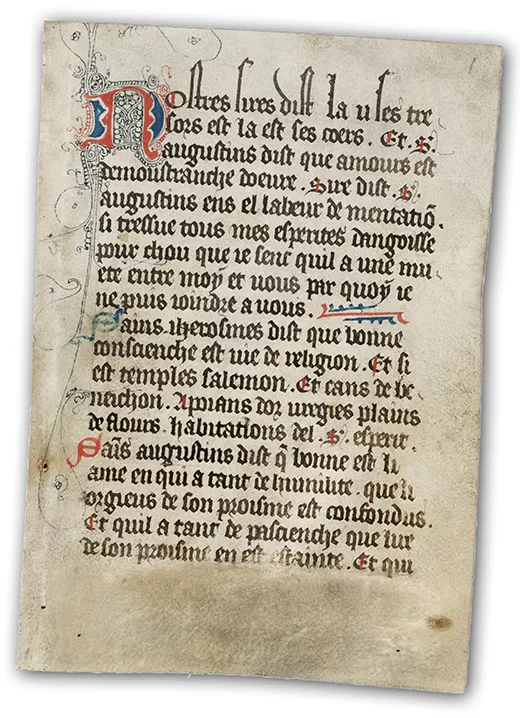 Handskrift på latin från 1300-talet.